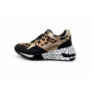 Steve Madden Women's Sneakers 8.5M Leopard Print Gold Chunky Platform Trainer